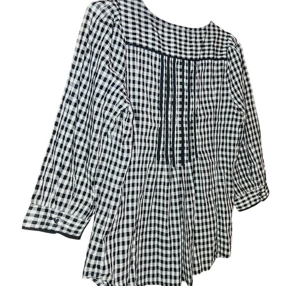 Anthropologie Meadow Rue Gingham Check Blouse Women size 4 Western Boho - Picture 5 of 9
